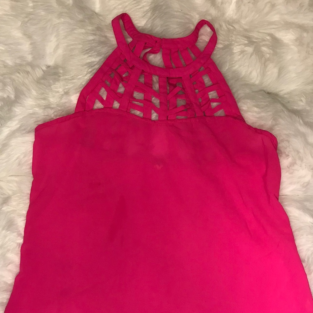 Pink chiffon tank top